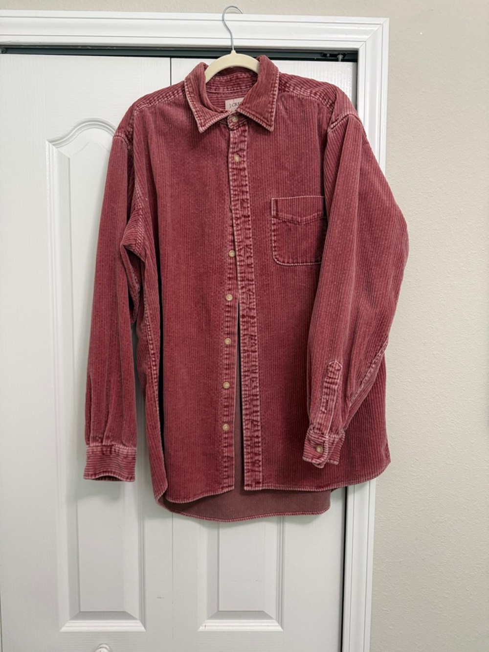 J. Crew Corduroy Button-Up Tunic in Dusty Rose